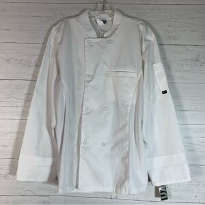 UA Chef  coat white with side mesh panels long sleeves size M
